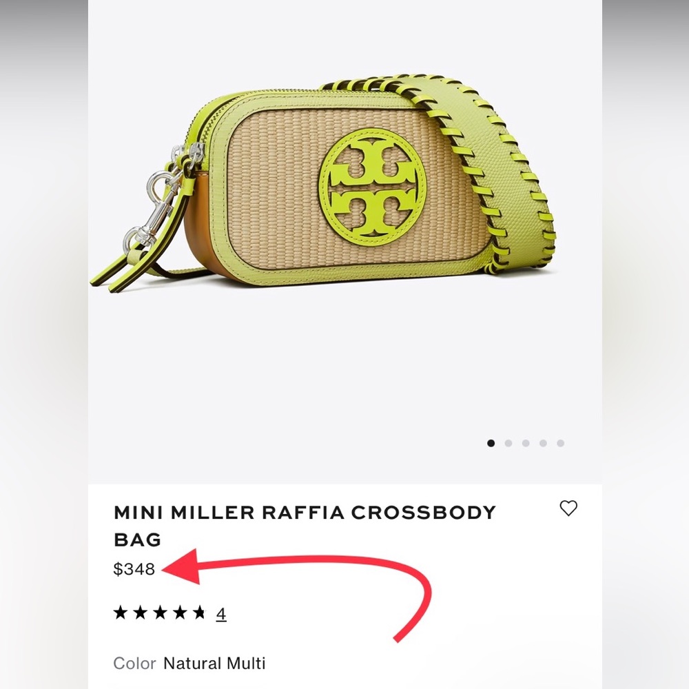 SOLD NWT Tory Burch Mini Miller Raffia Crossbody Bag - Picture 3 of 15